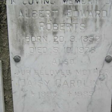 ROBERTS Albert Edward 1892-1978 &amp; Daisy Caroline 1893-1985