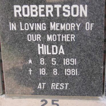 ROBERTSON Hilda 1891-1981