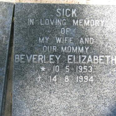 SICK Beverley Elizabeth 1953-1994