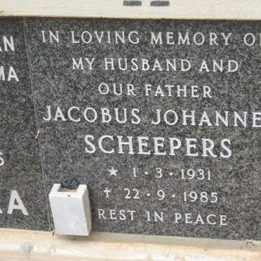 SCHEEPERS Jacobus Johannes 1931-1985
