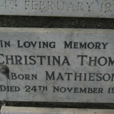 THOMAS Christina nee MATHIESON -1962