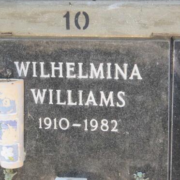 WILLIAMS Wilhelmina 1910-1982