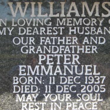 WILLIAMS Peter Emmanuel 1937-2005