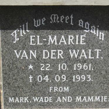 WALT El-Marie, van der  1961-1993