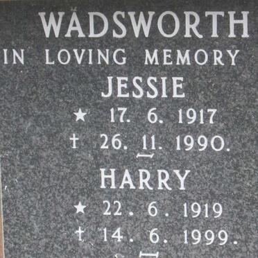 WADSWORTH Harry 1919-1999 &amp; Jessie 1917-1990