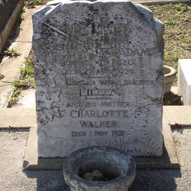 ADAMS William P.J. 1880-1929 :: ADAMS Eileen :: WALKER Charlotte 1921