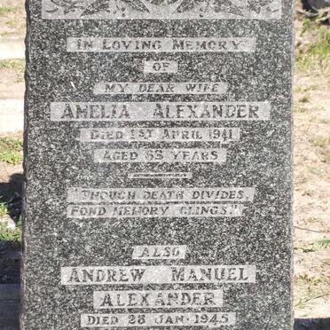 ALEXANDER Andrew Manuel -1945 &amp; Amelia -1941