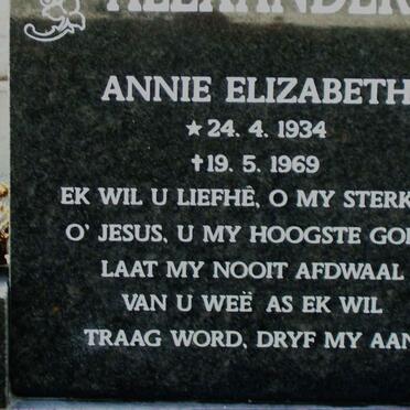 ALEXANDER Annie Elizabeth 1934-1969