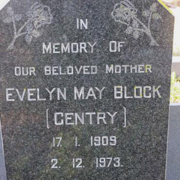 BLOCK Evelyn May formerly GENTRY 1909-1973