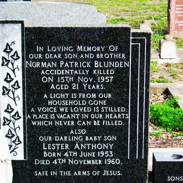 BLUNDEN Norman Patrick -1957 :: BLUNDEN Lester Anthony 1953-1960