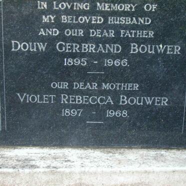 BOUWER Douw Gerbrand 1895-1966 &amp; Violet Rebecca 1897-1968