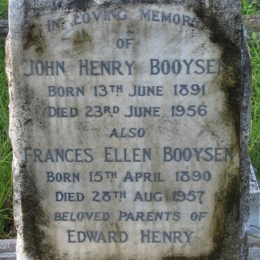 BOOYSEN John Henry 1891-1956 &amp; Frances Ellen 1890-1957