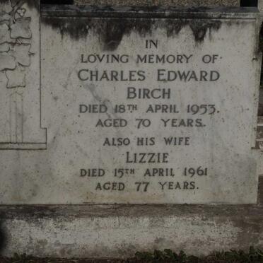 BIRCH Charles Edward -1953 &amp; Lizzie -1961