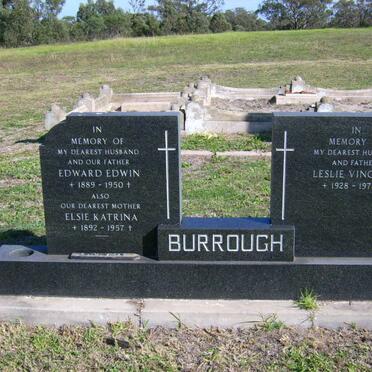 BURROUGH  Edward Edwin 1889-1950 &amp; Elsie Katrina 1892-1957 BURROUGH Leslie Vincent 1928-1974