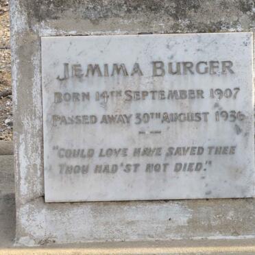 BURGER Jemima 1907-1936