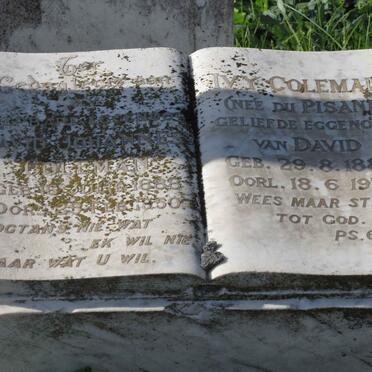 COLEMAN David Johannes 1888-1950 &amp; Ivy DU PISANI 1889-1973