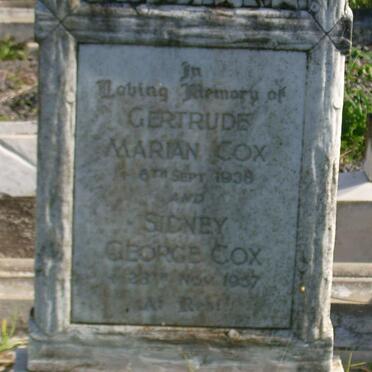 COX Sidney George -1937 &amp; Gertrude Marian -1938