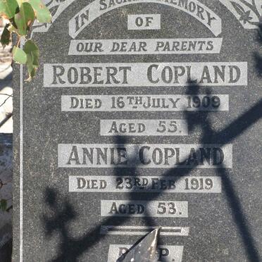 COPLAND Robert -1909 &amp; Annie -1919