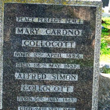 COLLOCOTT Alfred Simon 1881-1962 &amp; Mary Cardno 1884-1952