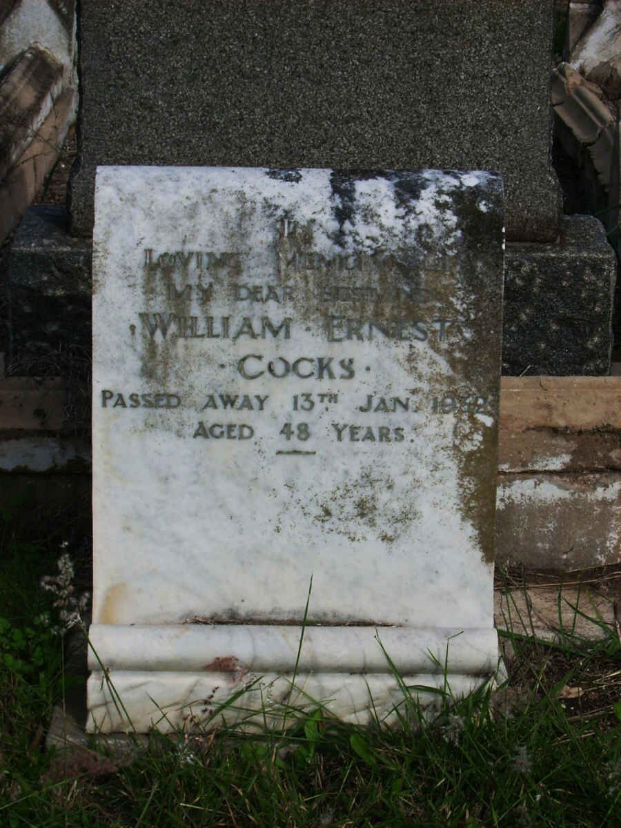 COCKS William Ernest -1939