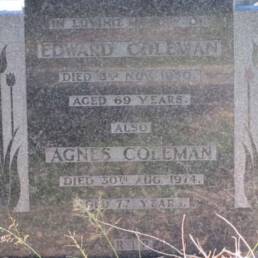 COLEMAN Edward -1950 &amp; Agnes -1974 
