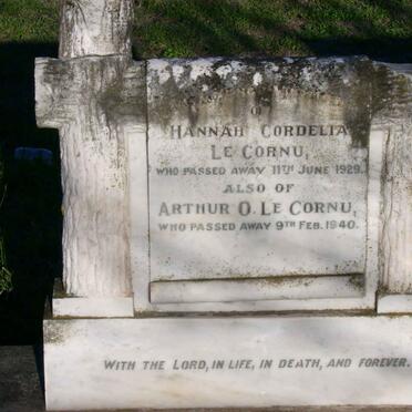 CORNU Arthur O., la -1940 &amp; Hannah Cordelia -1929