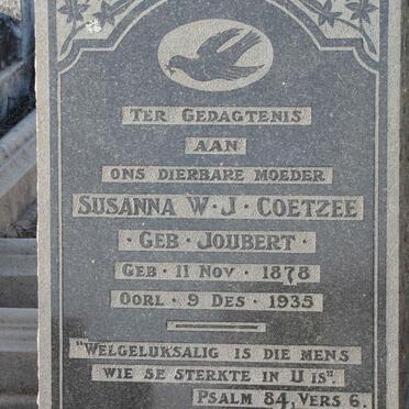 COETZEE Susanna W. J. nee JOUBERT 1878-1935