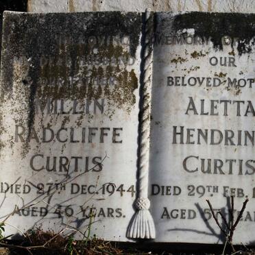 CURTIS Millin Radcliffe -1944 &amp; Aletta Hendrina -1964