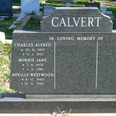 CALVERT Charles 1907-1977 :: CALVERT Minnie Jane 1909-1981 :: CALVERT Neville Westwood 1940-1990