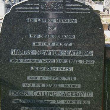 CATLING James Newton -1950 &amp; Doris ACKROYD -1966 