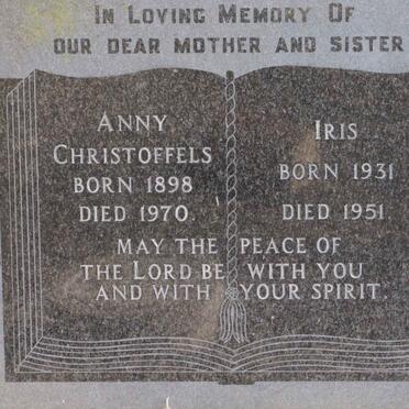 CHRISTOFFELS Anny 1898-1970 &amp; Iris 1931-1951