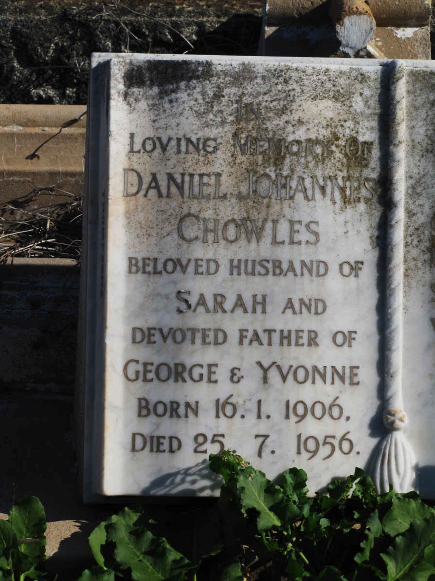 CHOWLES Daniel Johannes 1906-1956