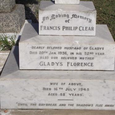 CLEAR Francis Philip -1936 &amp; Gladys Florence -1945