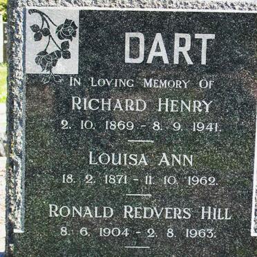 DART Richard Henry 1869-1941 :: DART Louisa Ann1871-1962 :: DART Ronald Redvers Hill 1904-1963