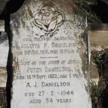 DANIELSON A.J. -1946 :: DANIELSON Aletta P. 1919-1920 :: DANIELSON Peter -1922