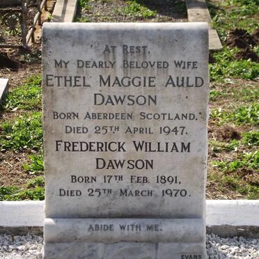 DAWSON Frederick William 1891-1970 &amp; Ethel Maggie Auld -1947