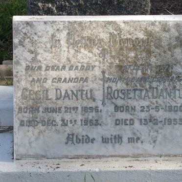 DANTU Cecil 1896-1953 &amp; Rosetta 1900-1953