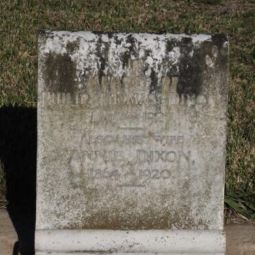DIXON Philip Thomas 1867-1927 &amp; Annie 1864-1920