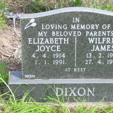 DIXON Wilfrid James 1914-1993 &amp; Elizabeth Joyce 1914-1991