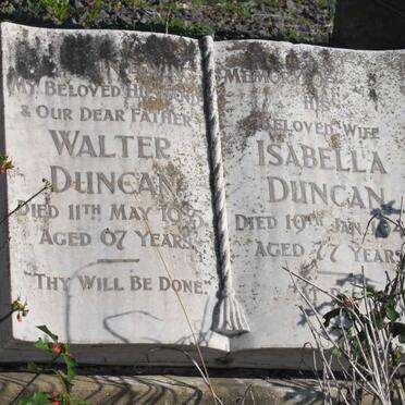 DUNCAN Walter -1935 &amp; Isabella -1945