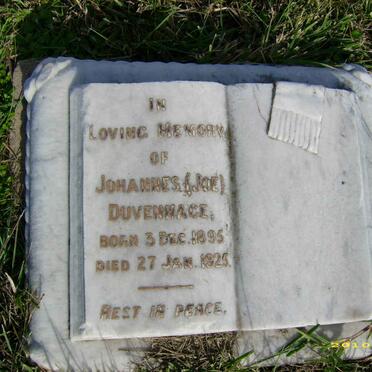 DUVENHAGE Johannes 1895-1925