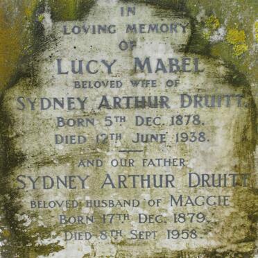 DRUITT Sydney Arthur 1879-1958 &amp; Lucy Mabel 1878-1938