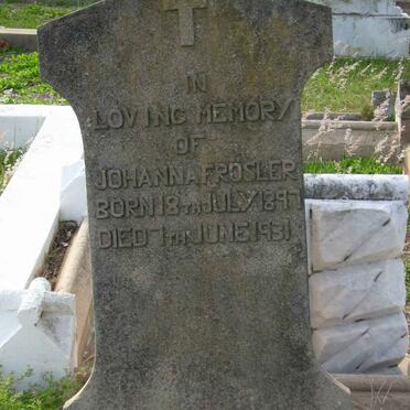 FROSLER Johanna 1897-1931