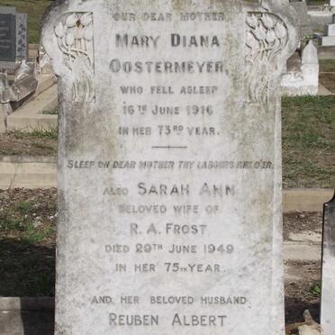 FROST Reuben Albert  -1963 &amp; Sarah Ann  -1949 :: OOSTERMEYER Mary Diana -1916