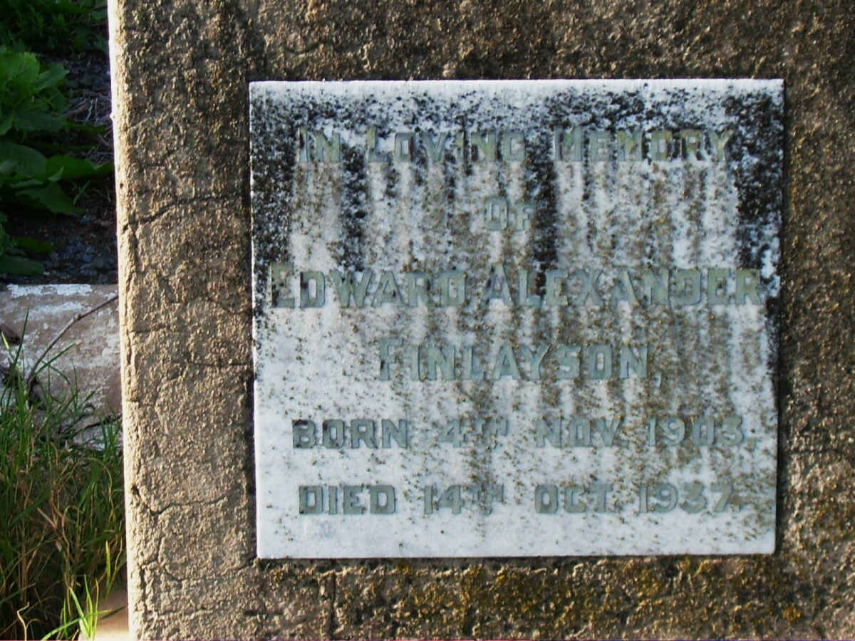 FINLAYSON Edward Alexander 1903-1937