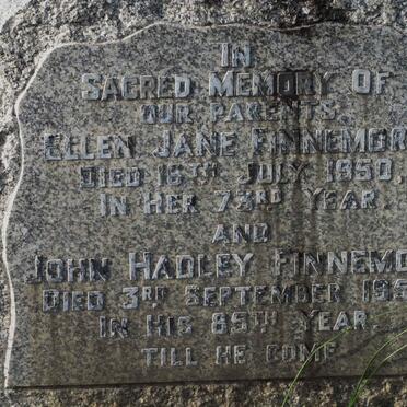 FINNEMORE John Hadley -1958 &amp; Ellen Jane -1950