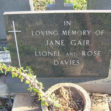 GAIR Jane :: DAVIES Lionel :: DAVIES Rose
