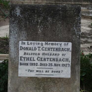 GERTENBACH Donald T. 1892-1927