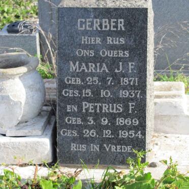 GERBER Petrus F. 1869-1954 &amp; Maria J.F. 1871-1937