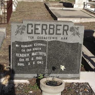 GERBER Hendrik Matthys 1900-1947